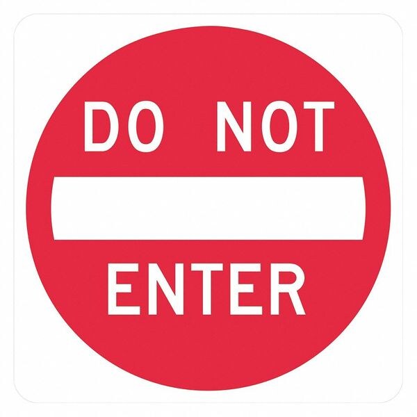 Do Not Enter Traffic Sign, 24 in H, 24 in W, Aluminum, Square, English, T1-1090-EG_24x24