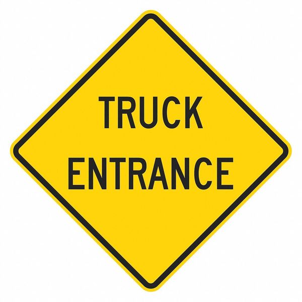 Truck Entrance Traffic Sign, 24 in H, 24 in W, Aluminum, Diamond, English, T1-1936-EG_24x24