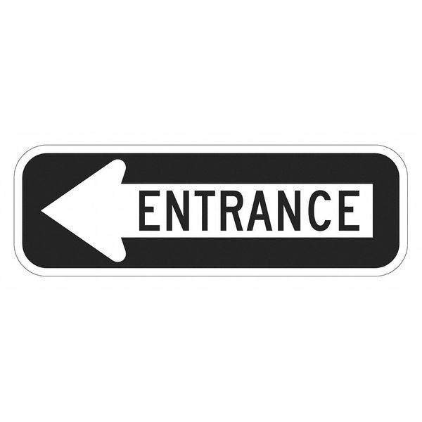 Enter Sign For Parking Lots, 6 in H, 18 in W, Aluminum, Horizontal Rectangle, T1-1857-DG_18x6