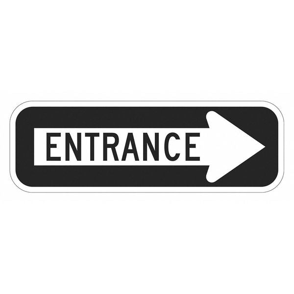 Enter Sign For Parking Lots, 6 in H, 18 in W, Aluminum, Horizontal Rectangle, T1-1858-HI_18x6