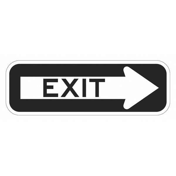 Exit Sign For Parking Lots, 6 in H, 18 in W, Aluminum, Horizontal Rectangle, T1-1902-DG_18x6