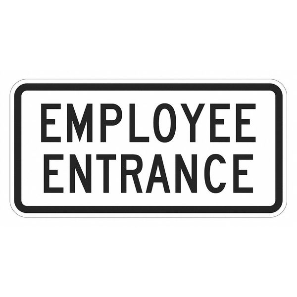 Entrance Sign, 12 in H, 24 in W, Aluminum, Horizontal Rectangle, English, T1-1883-EG_24x12
