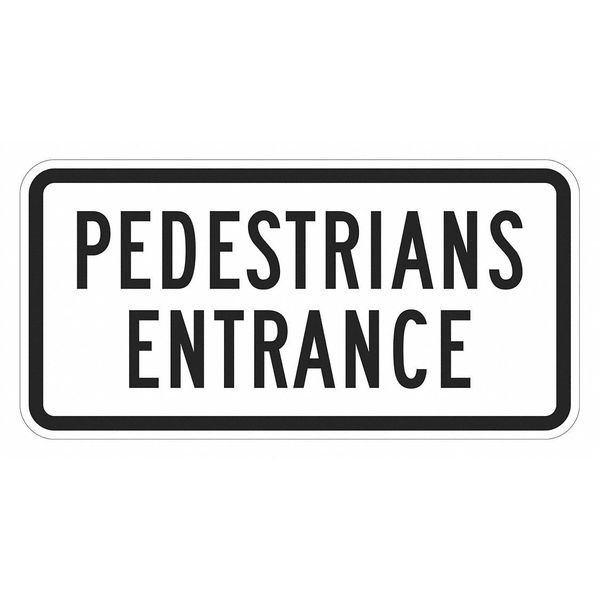 Pedestrian Entrance Sign For Parking Lots, 12 in H, 24 in W, Aluminum, English, T1-1924-DG_24x12