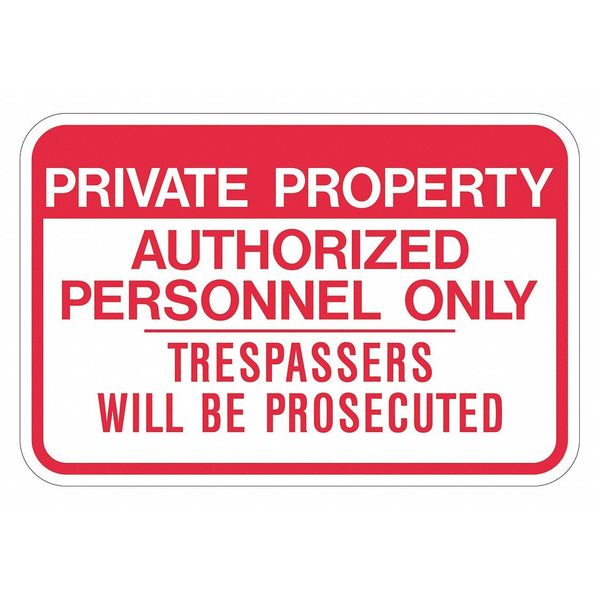 Warning Sign, 18 in H, 24 in W, Aluminum, Rectangle, English, T1-1166-DG_24x18