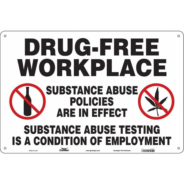 Safety Sign, 24 in H, 36 in W, Polyethylene, Horizontal Rectangle, English, 449L84