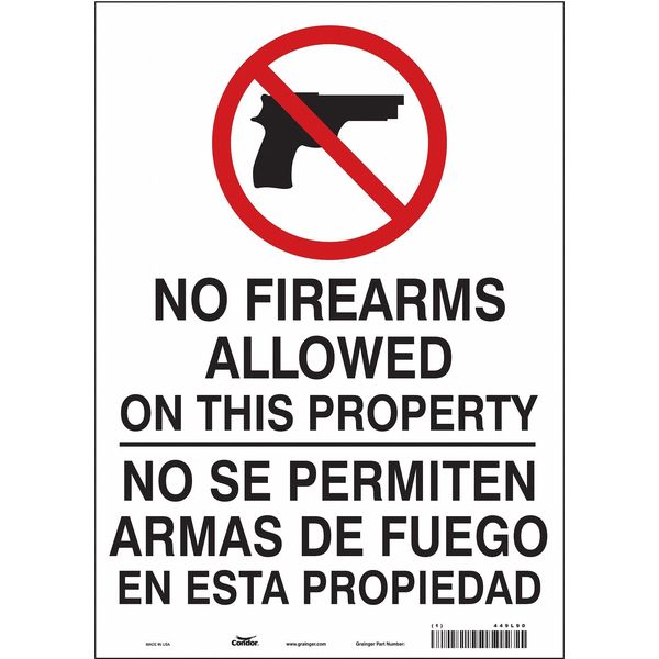 Safety Sign, 14 in Height, 10 in Width, Vinyl, Vertical Rectangle, English, Spanish, 449L90
