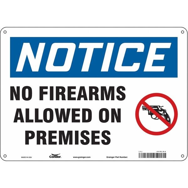 Safety Sign, 10 in Height, 14 in Width, Polyethylene, Horizontal Rectangle, English, 449L94