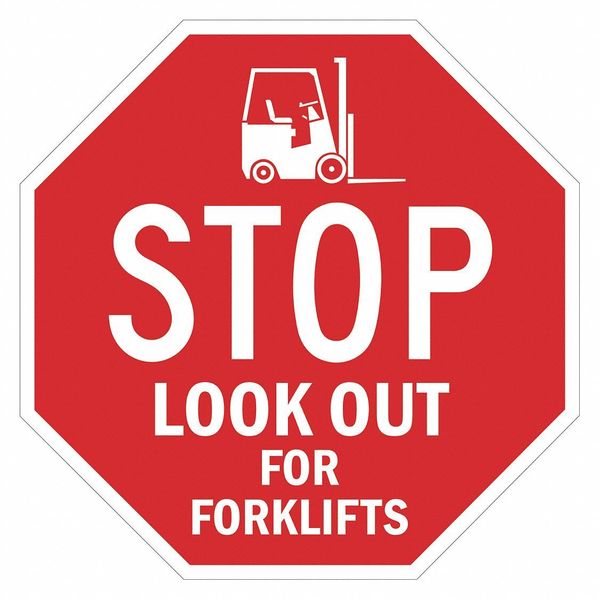 Stop Look Out For Forklifts Sign, 24