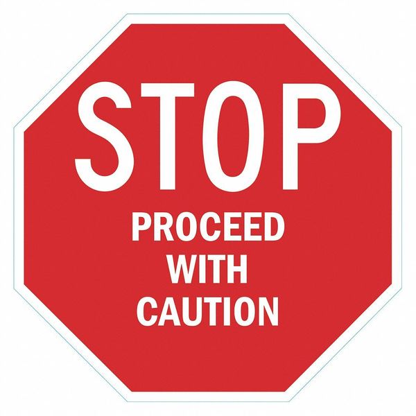 Stop Proceed With Caution Sign, 24