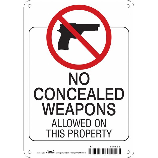 Safety Sign, 10 in Height, 7 in Width, Polyethylene, Horizontal Rectangle, English, 449L22