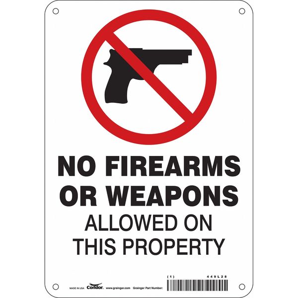 Safety Sign, 10 in Height, 7 in Width, Polyethylene, Horizontal Rectangle, English, 449L28