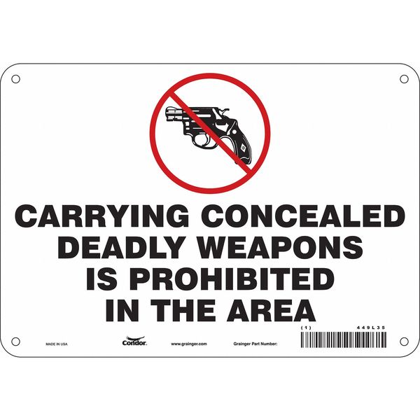 Safety Sign, 7 in Height, 10 in Width, Polyethylene, Vertical Rectangle, English, 449L35
