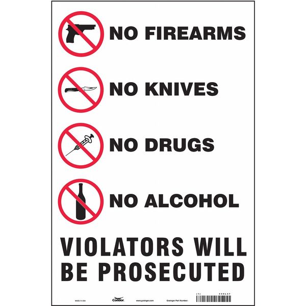Safety Sign, 18 in H, 12 in W, Vinyl, Vertical Rectangle, English, 449L47