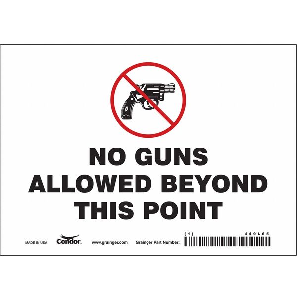 Safety Sign, 5 in Height, 7 in Width, Vinyl, Horizontal Rectangle, English, 449L65