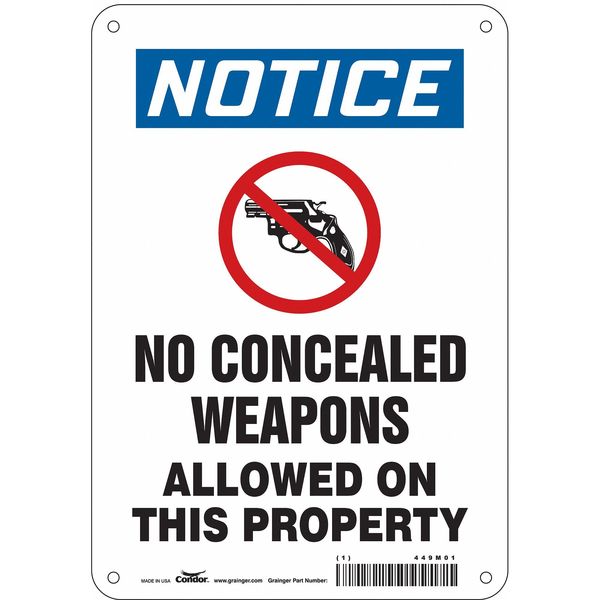 Safety Sign, 10 in Height, 7 in Width, Polyethylene, Horizontal Rectangle, English, 449M01