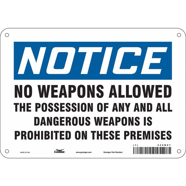 Safety Sign, 7 in Height, 10 in Width, Polyethylene, Vertical Rectangle, English, 449M07