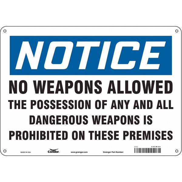 Safety Sign, 10 in Height, 14 in Width, Polyethylene, Horizontal Rectangle, English, 449M08