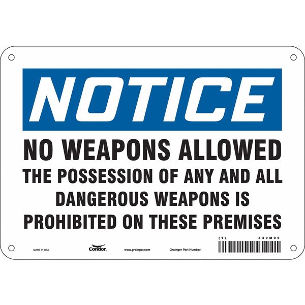 Safety Sign, 7 in Height, 10 in Width, Vinyl, Vertical Rectangle, English, 449M09