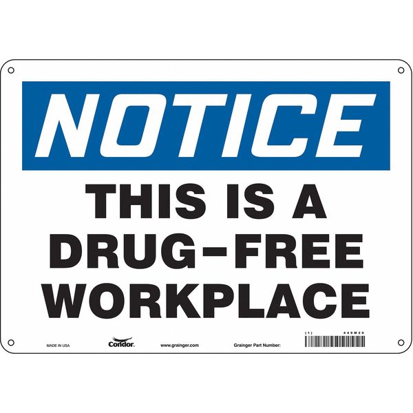 Safety Sign, 10 in Height, 14 in Width, Polyethylene, Horizontal Rectangle, English, 449M20