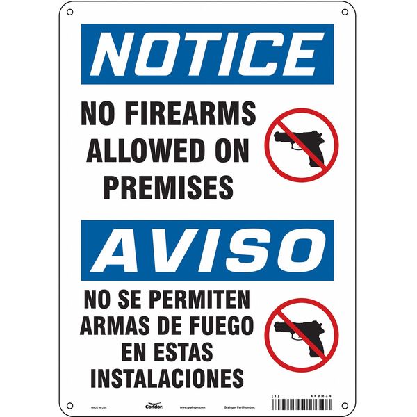 Safety Sign, 14 in Height, 10 in Width, Polyethylene, Vertical Rectangle, English, 449M34
