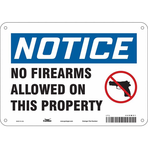 Safety Sign, 7 in Height, 10 in Width, Polyethylene, Vertical Rectangle, English, 449M51
