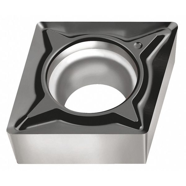 Diamond Turning Insert, Diamond, 3/8 in, CCGT, 80  Degrees, 1/32 in, Carbide