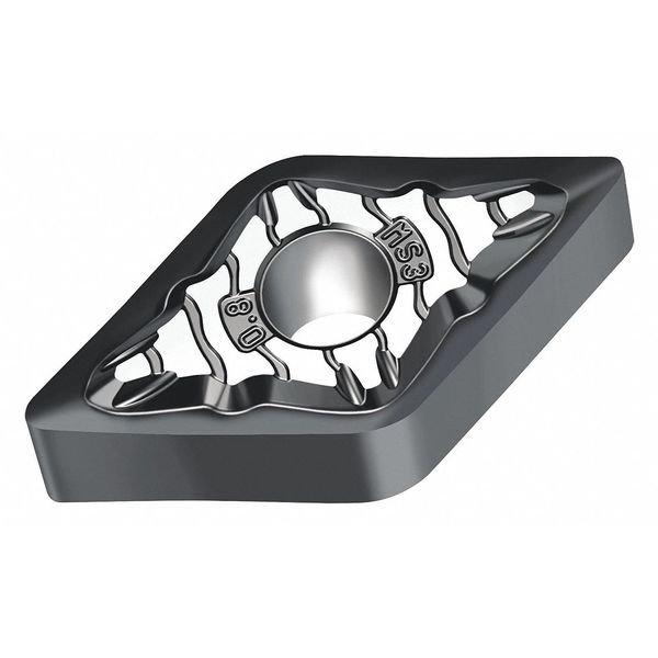 Diamond Turning Insert, Diamond, 1/2 in, DNMG, 55  Degrees, 1/64 in, Carbide