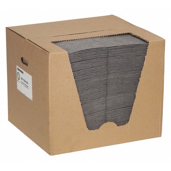 Sorbents, 26 gal/pk, 0.2629 gal/pad, Universal Absorbed, Gray, Polypropylene, 100 PK