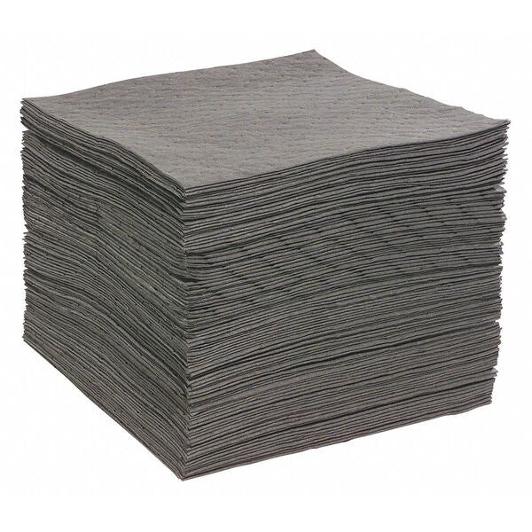 Sorbents, 26 gal/pk, 0.2629 gal/pad, Universal Absorbed, Gray, Polypropylene, 100 PK