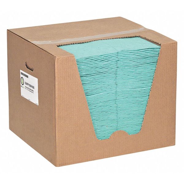 Sorbents, 26.3 gal. Universal Absorbed, Green, Polypropylene, 100 PK
