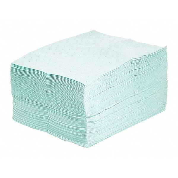 Sorbents, 26 gal/pk, 0.2629 gal/pad, Universal Absorbed, Green, Polypropylene, 100 PK