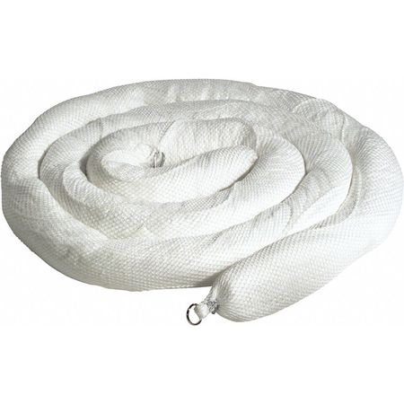 Sorbents, 30 gal. Oil Absorbed, White, Polyester, 2 PK