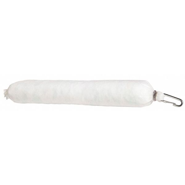 Sorbents, 25 gal. Oil Absorbed, White, Polyester, 20 PK
