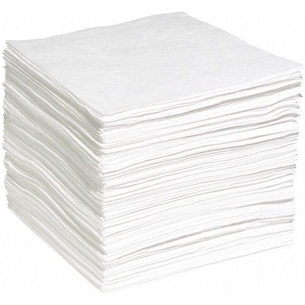Sorbents, 35 gal/pk, 0.1785 gal/pad, Oil Absorbed, White, Polypropylene, 200 PK