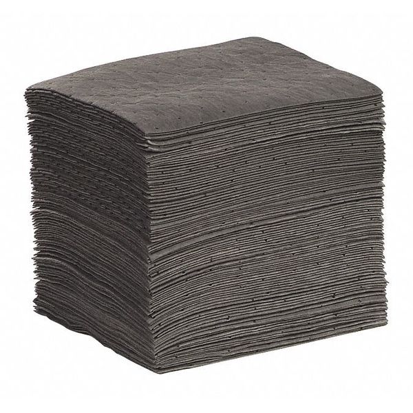 Sorbents, 18 gal/pk, 0.181 gal/pad, Universal Absorbed, Gray, Polypropylene, 100 PK