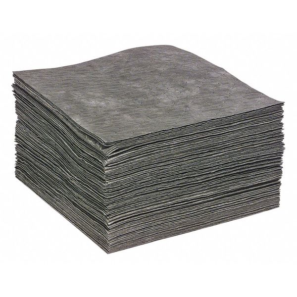 Sorbents, 23 gal/pk, 0.2339 gal/pad, Universal Absorbed, Gray, Polypropylene, 100 PK