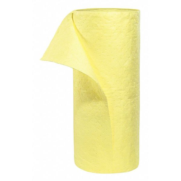 Sorbents, 55.2 gal. Harsh Chemicals Absorbed, Yellow, Polypropylene