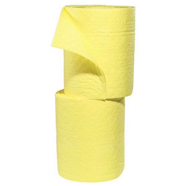 Sorbents, 49 gal/pk, Harsh Chemicals Absorbed, Yellow, Polypropylene, 2 PK