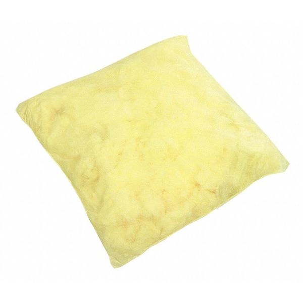 Sorbents, 29.1 gal. Harsh Chemicals Absorbed, Yellow, Polyester, 10 PK