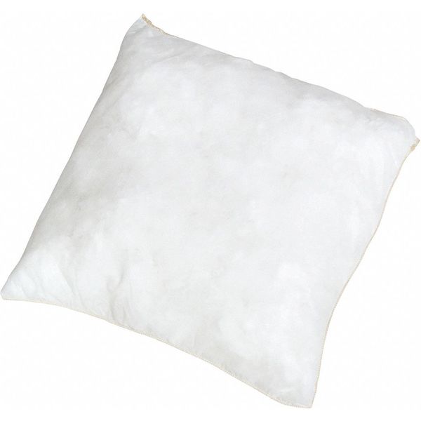Sorbents, 23 gal/pk; 2 gal/pillow, Oil Absorbed, White, Polyester, 10 PK