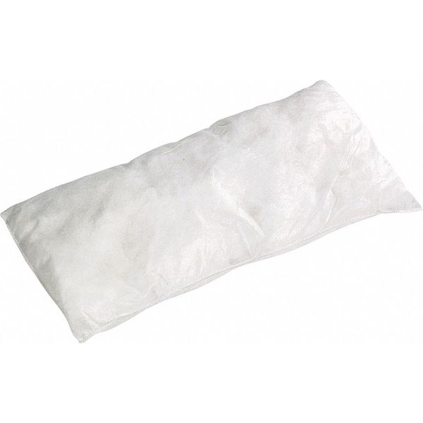 Sorbents, 23 gal. Oil Absorbed, White, Polyester, 20 PK