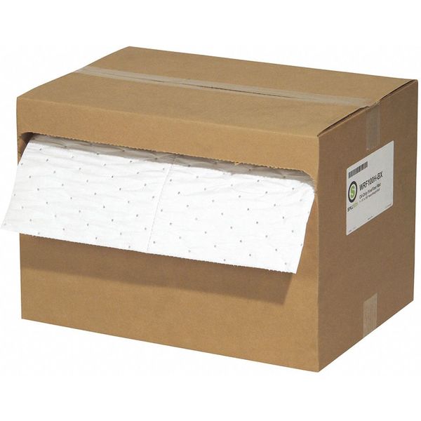 Sorbents, 19.3 gal. Oil Absorbed, White, Polypropylene