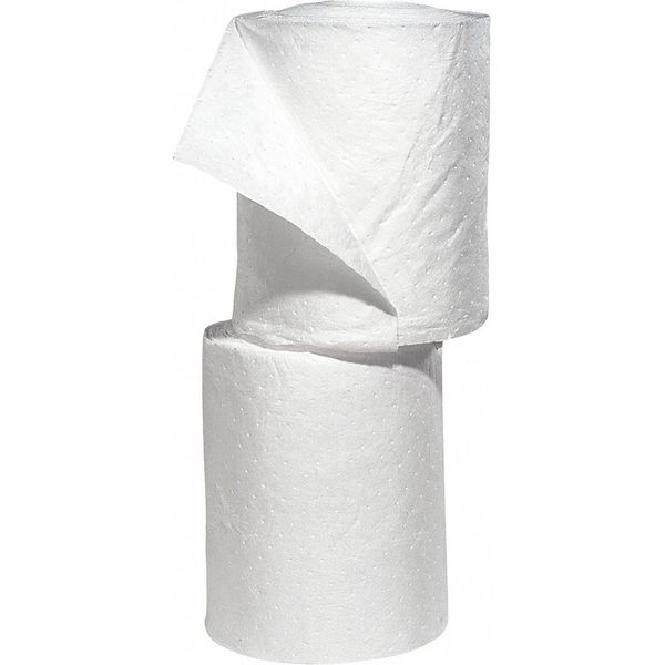 Sorbents, 55.2 gal. Oil Absorbed, White, Polypropylene, 2 PK