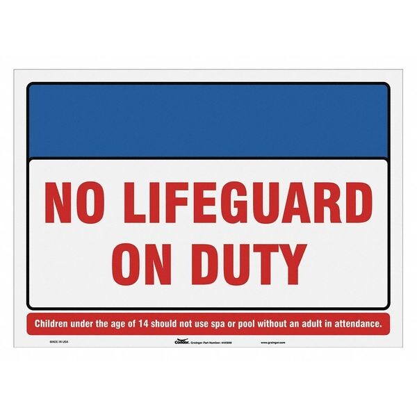 Safety Sign, 20 in Height, 28 in Width, Polyethylene, Horizontal Rectangle, English