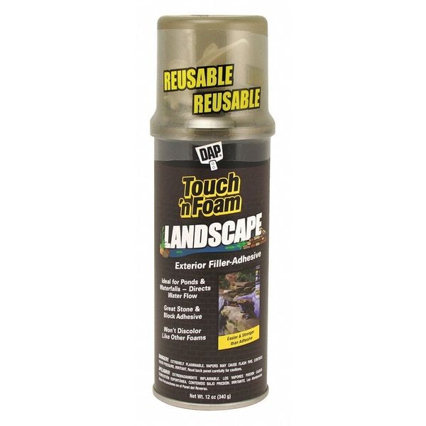 Landscape Adhesive Foam, 12 oz, Aerosol Can, Black, R-4