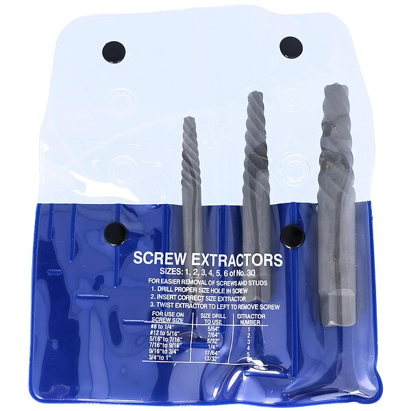 Screw Extractor 3pc Set 800 Chicago-Latrobe #4, #5, & #6