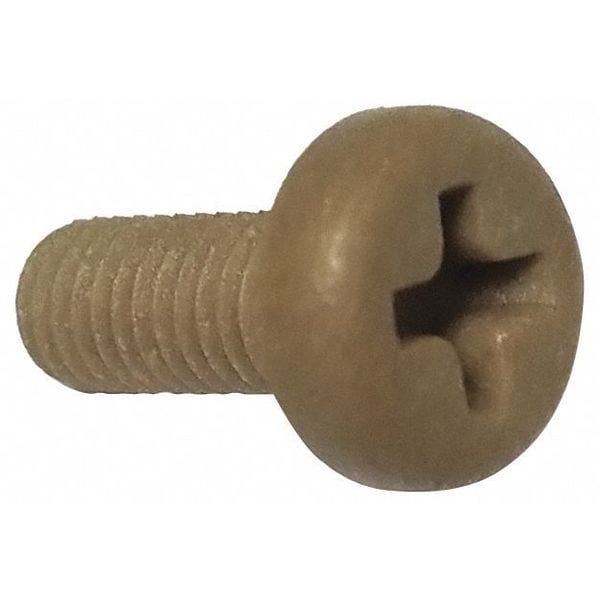 #10-32 x 3/8 in Phillips Pan Machine Screw, Plain PEEK, 10 PK