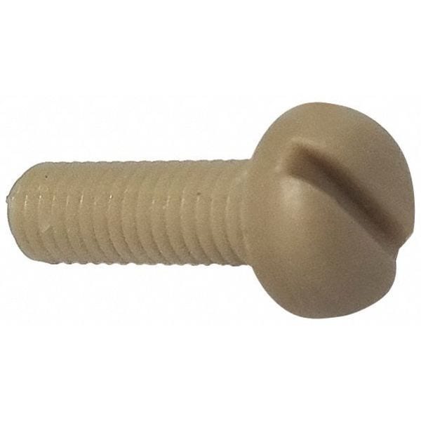 M3-0.50 x 20 mm Slotted Pan Machine Screw, Plain PEEK, 10 PK