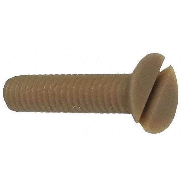 M4-0.70 x 8 mm Slotted Flat Machine Screw, Plain PEEK, 10 PK