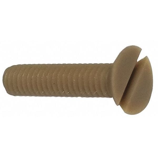 M5-0.80 x 12 mm Slotted Flat Machine Screw, Plain PEEK, 10 PK